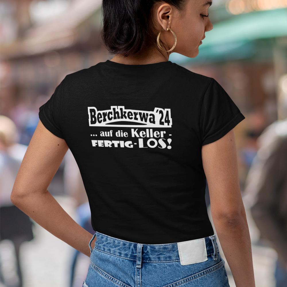 Damen T-Shirt "Berchkerwa '24", schwarz, Aufdruck weiß