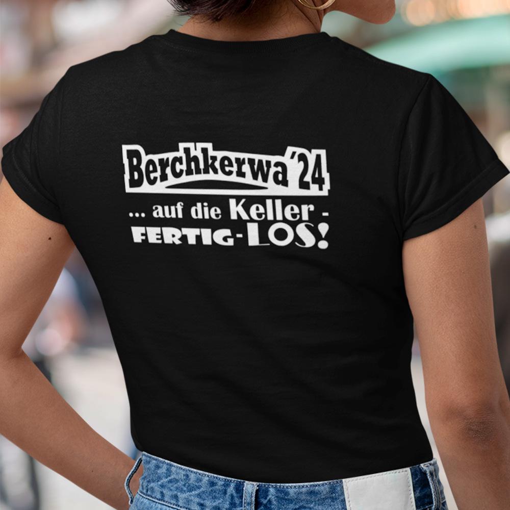 Damen T-Shirt "Berchkerwa '24", schwarz, Aufdruck weiß