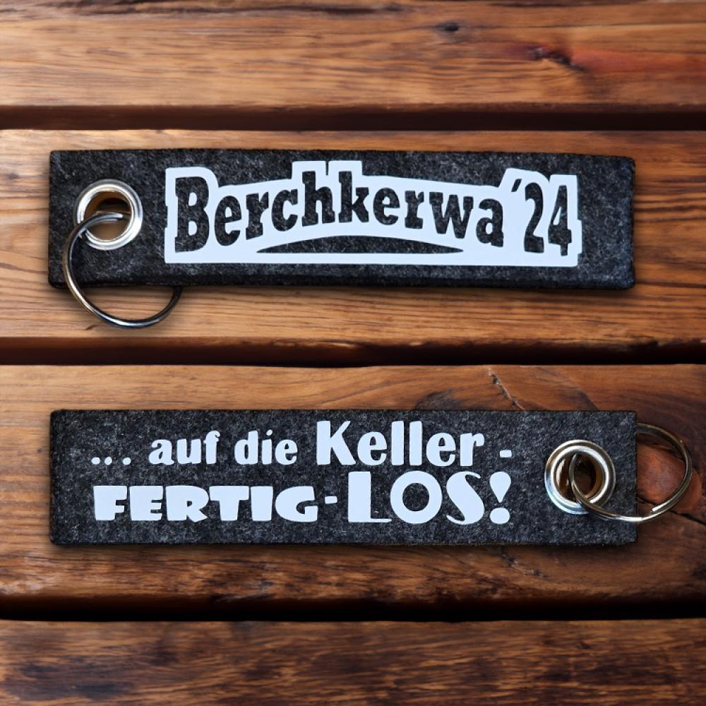 Schlüsselanhänger "Berchkerwa '24", dunkelgrau, Aufdruck weiß